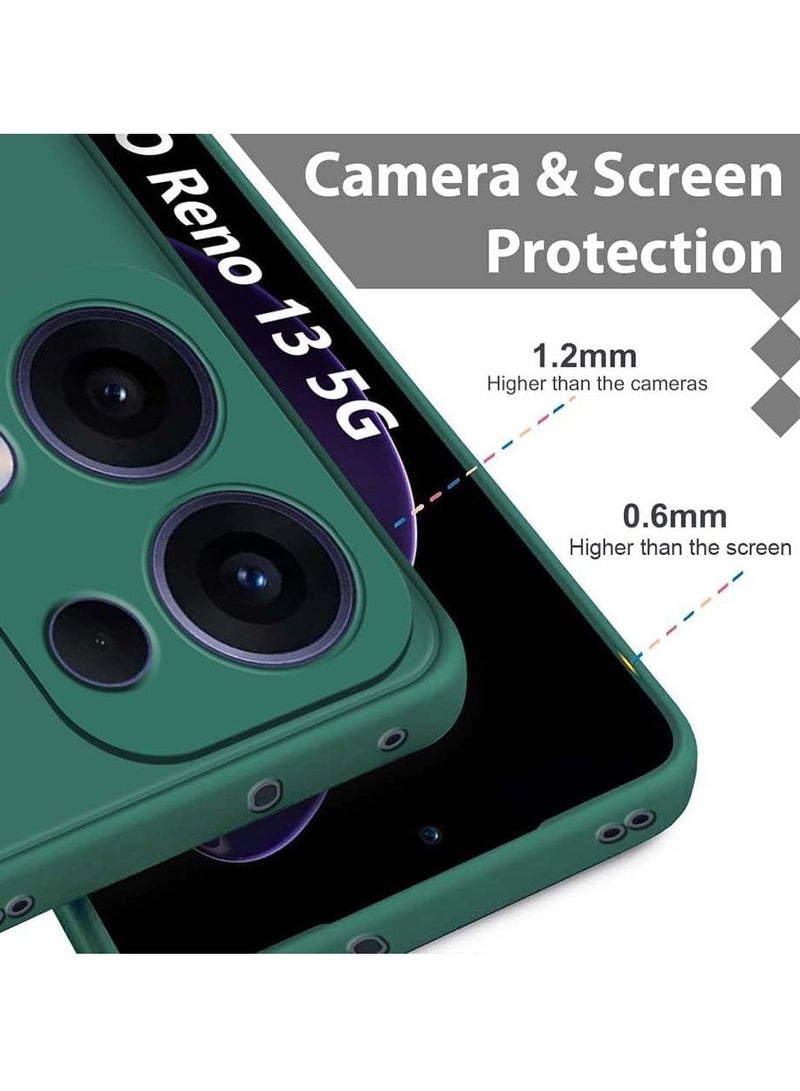 Houmt OPPO Reno 13 5G Case Cover Liquid Silicone Matte Finish Back Cover Inner Fabric Lining with Camera Protection Case for OPPO Reno 13 6.5-inch - Image 2