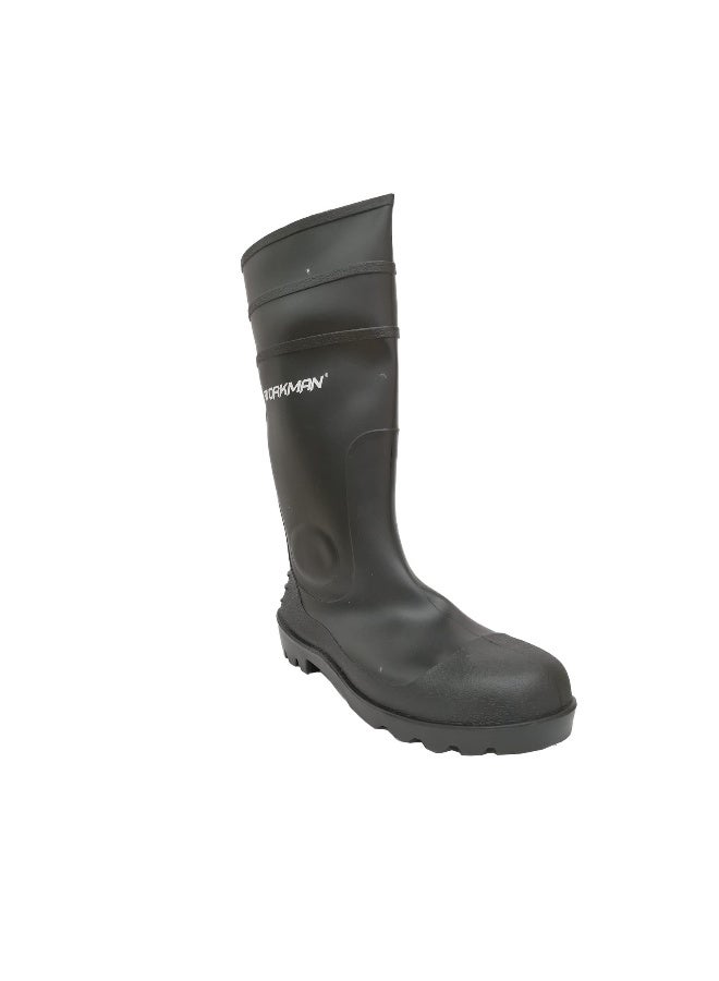 Workman Havel Safety Gumboot with Steel Toe | Heavy Duty -Waterproof, Durable & Slip-Resistant for Industrial Use | Gumboots for Men | Black | Size-40  - Image 3