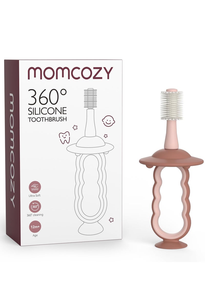 Momcozy - Baby Toothbrush, Toddler Toothbrush 1-2, Infant Toothbrush, Baby Toothbrush 6 to 12 Months and up, Oral Cleaner, Baby Tongue Cleaner - Image 1