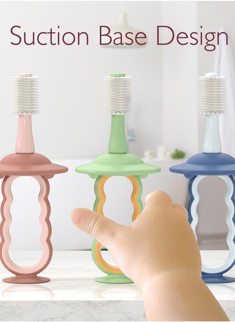 Momcozy - Baby Toothbrush, Toddler Toothbrush 1-2, Infant Toothbrush, Baby Toothbrush 6 to 12 Months and up, Oral Cleaner, Baby Tongue Cleaner - Image 1
