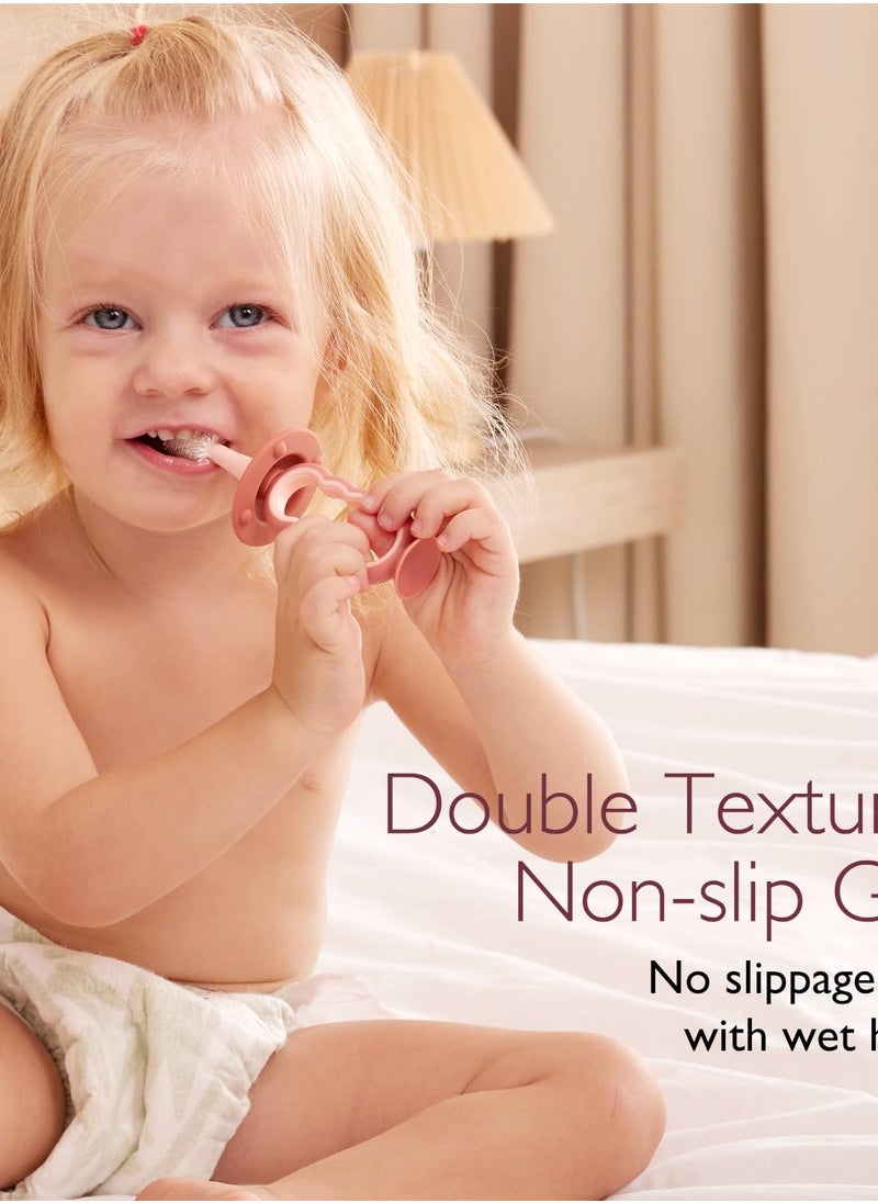Momcozy - Baby Toothbrush, Toddler Toothbrush 1-2, Infant Toothbrush, Baby Toothbrush 6 to 12 Months and up, Oral Cleaner, Baby Tongue Cleaner - Image 1