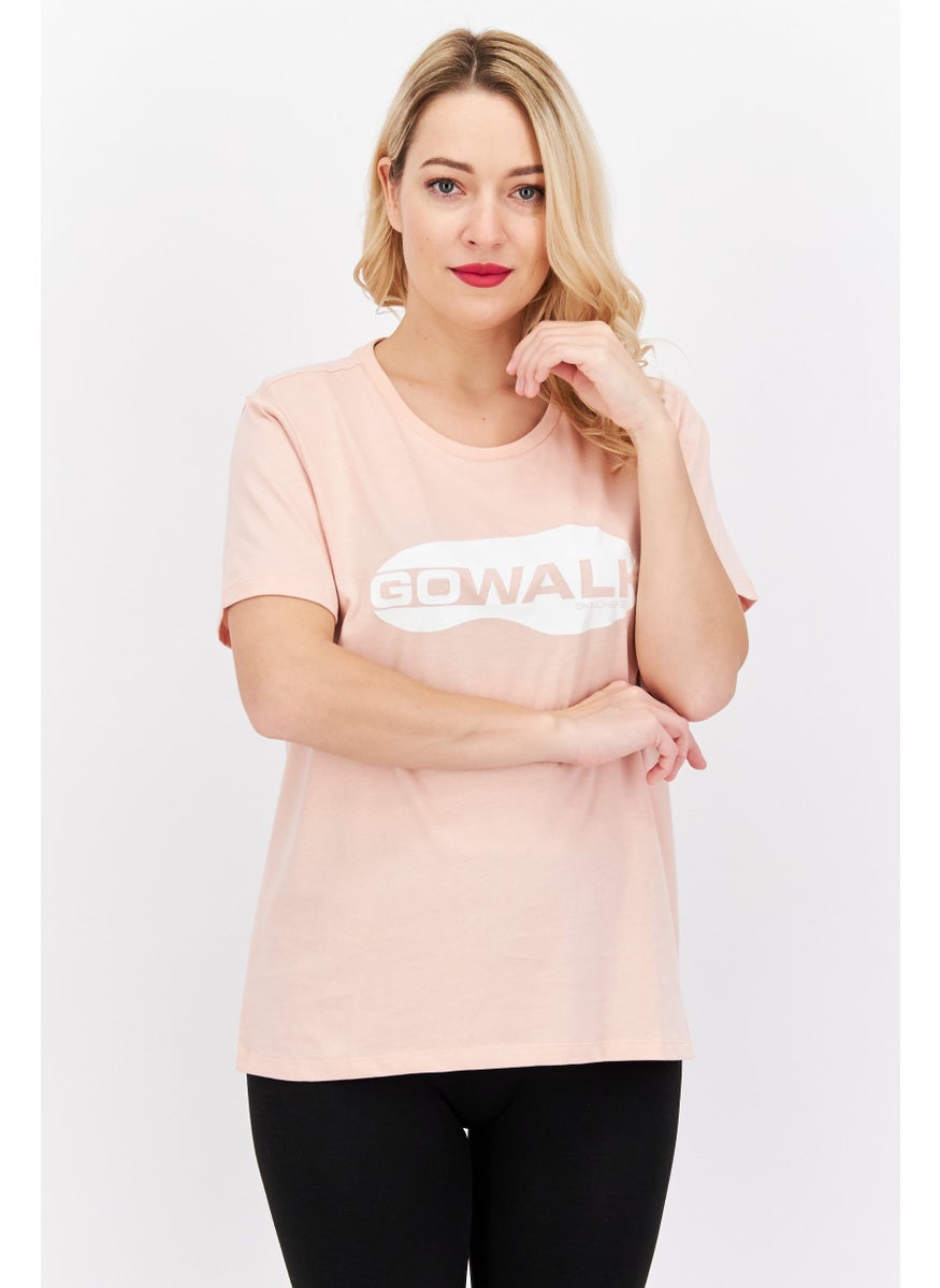 SKECHERS Women Sportwear Fit Brand Logo Training T-Shirt, Pink  - Image 1