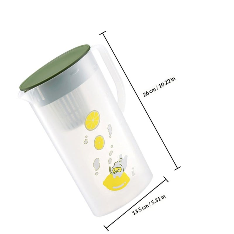 2L Large Capacity Cold Resistant Beverage Pitcher With Lid Green For Party Hotel Use - Image 3