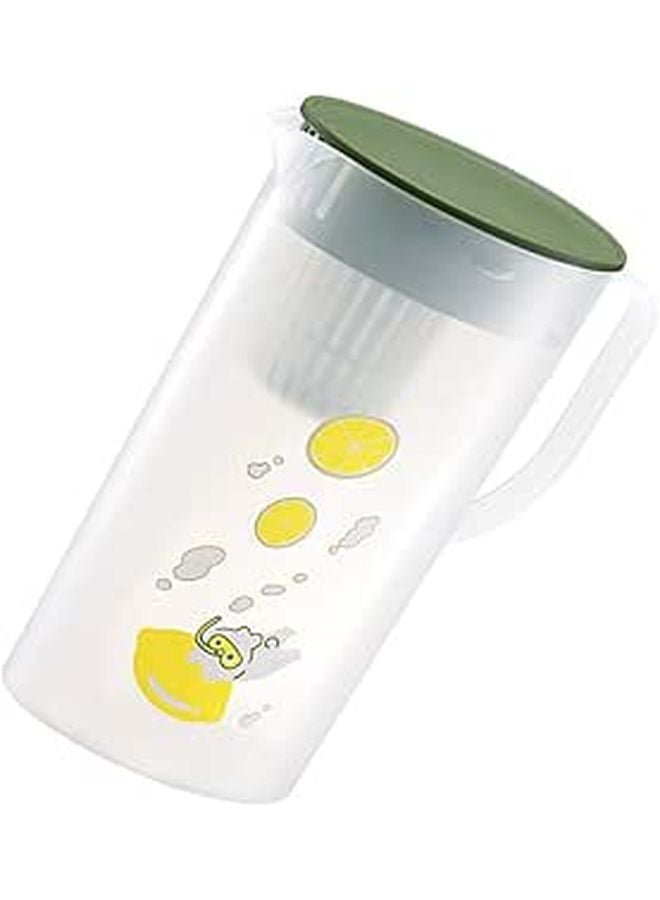 2L Large Capacity Cold Resistant Beverage Pitcher With Lid Green For Party Hotel Use - Image 1