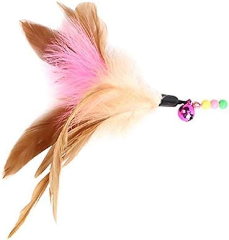 Cat Toy Feather Wand - Interactive Pet Cat Kitten Chaser Teaser with Bell Beads - Image 1