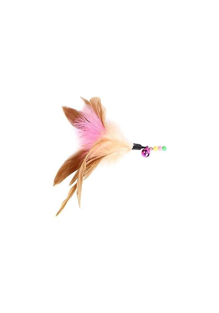 Cat Toy Feather Wand - Interactive Pet Cat Kitten Chaser Teaser with Bell Beads - Image 3