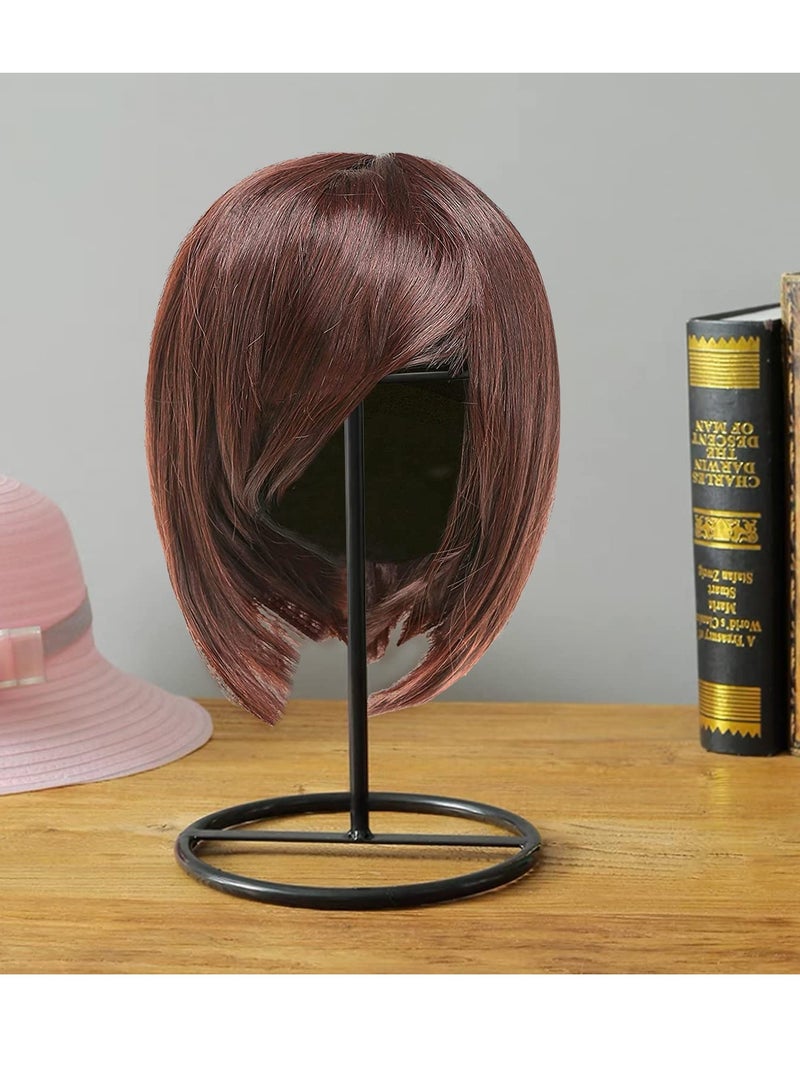 Wig Stand Holder,Hat Racks,Hat Display Stand,12 inch Stable Sturdy Wig Head Holder, Freestanding Durable Hat Holder Storage Stand, Metal Hat Cap Rack Wigs Holder  (black) - Image 3
