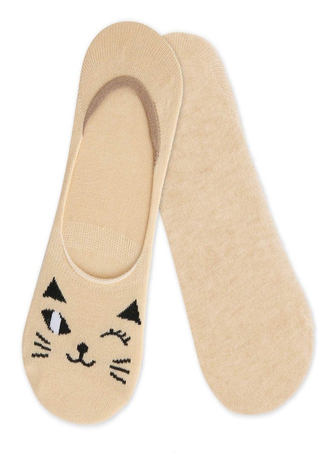 Benefeet Sox جوارب نسائية مرحة ولطيفة، قصيرة، بتصميم قطة كرتونية، بطانة مانعة للانزلاق، عبوة من 5 قطع، بتصميم قطة - Image 5