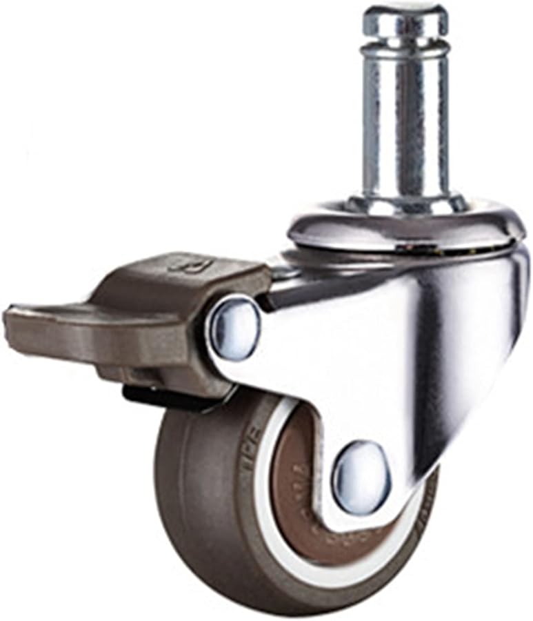 1 5 Inch Furniture Casters Wheels With Brake Rubber Swivel Castor Trolley - Image 1