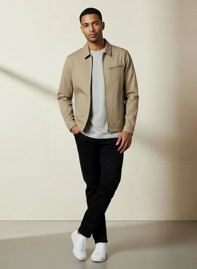 Splash FAV BEIGE Men Regular Fit Zip Through Jacket for Men | Best Price UAE