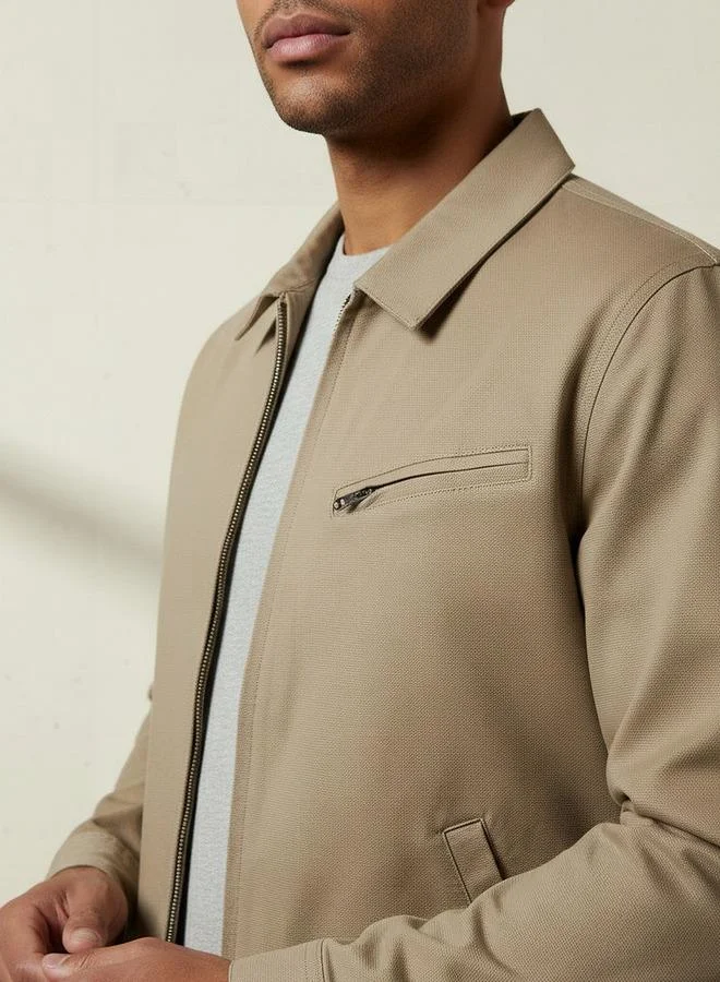 Splash FAV BEIGE Men Regular Fit Zip Through Jacket for Men | Best Price UAE