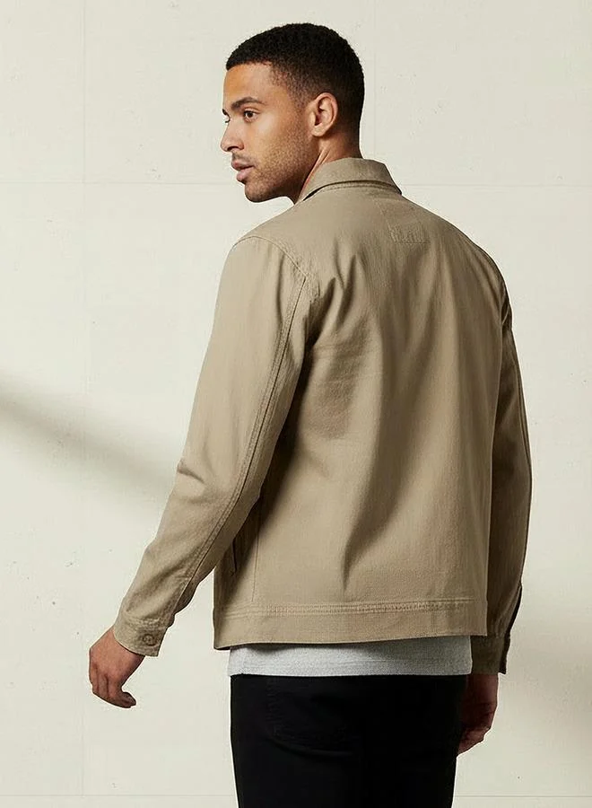 Splash FAV BEIGE Men Regular Fit Zip Through Jacket for Men | Best Price UAE