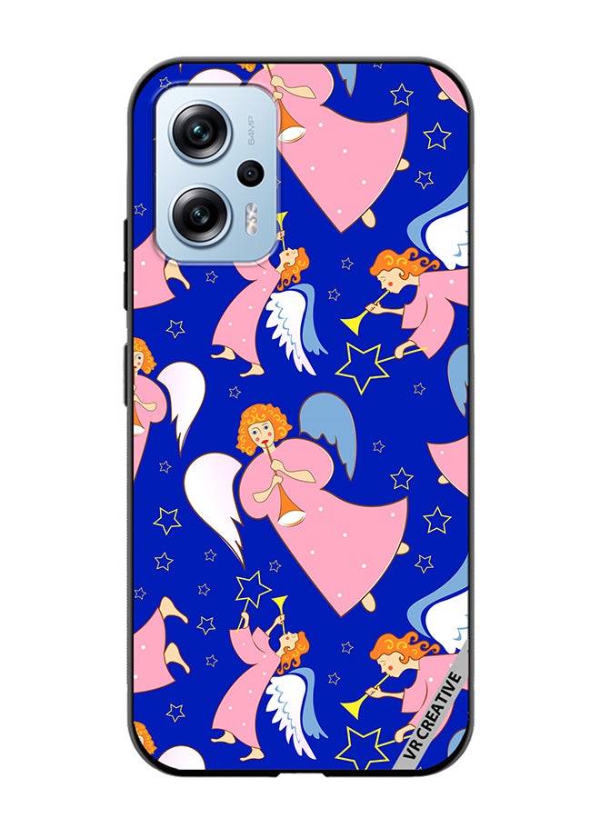 VR CREATIVE Protective Case Cover For Xiaomi Poco X4 GT Christmas Angels With Flutes Design Multicolour - Image 1