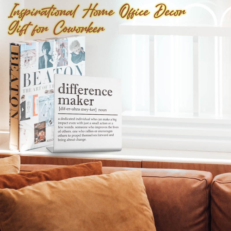 YODOCAMP Difference Maker Office Decor Sign for Women Desk Thank You Gifts for Teacher Mentor Leader Coach Boss Manager Inspirational Desk Cubicle D?cor Retirement Gift Difference Maker Desk Plaque-tzcc11 - Image 2