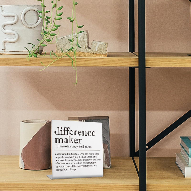 YODOCAMP Difference Maker Office Decor Sign for Women Desk Thank You Gifts for Teacher Mentor Leader Coach Boss Manager Inspirational Desk Cubicle D?cor Retirement Gift Difference Maker Desk Plaque-tzcc11 - Image 3