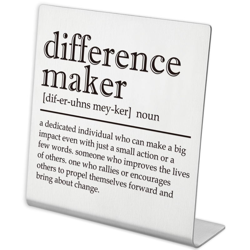 YODOCAMP Difference Maker Office Decor Sign for Women Desk Thank You Gifts for Teacher Mentor Leader Coach Boss Manager Inspirational Desk Cubicle D?cor Retirement Gift Difference Maker Desk Plaque-tzcc11 - Image 1