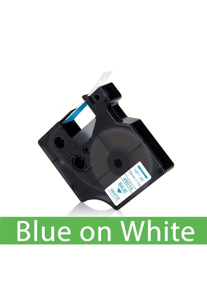 Dymo D1 Label Tape 12mm x 7m Blue on White Compatible with Label Manager 160 210D 260P 360D - Image 1