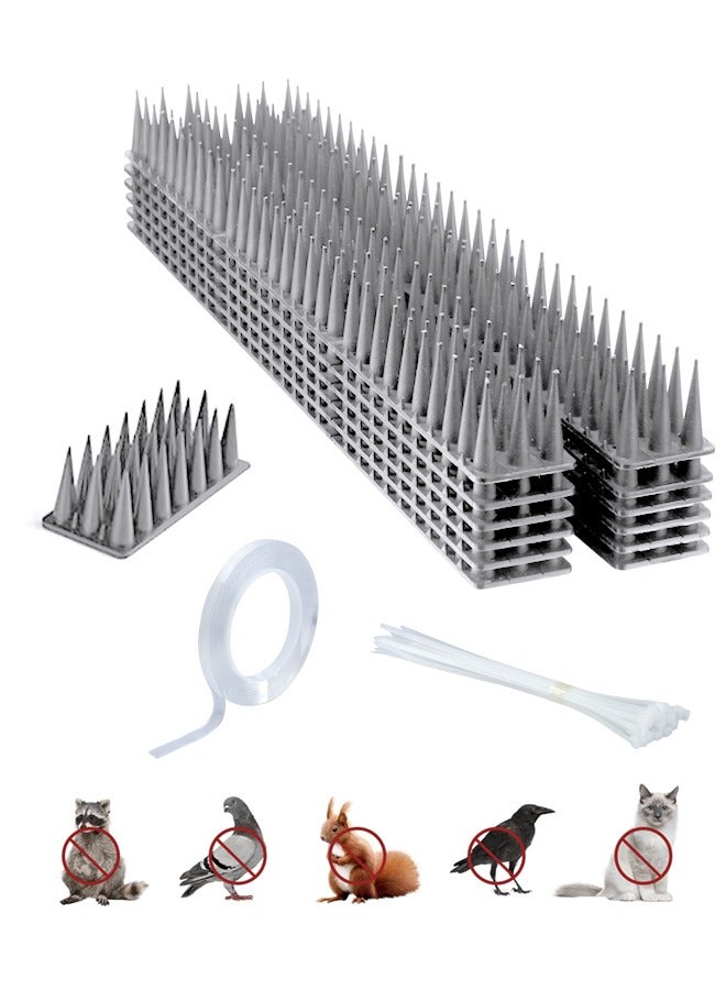 أوربازار 12 قطعة مجموعات الطيور شوكات القط مطور منفر للحمام القط الراكون والحيوانات الصغيرة -حماية حديقة الأرائك الخاصة بك الجدران الخارجية مكافحة التسلق البلاستيكي الأمن شوكات السياج - Image 1