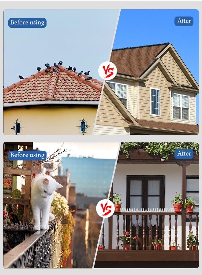 أوربازار 12 قطعة مجموعات الطيور شوكات القط مطور منفر للحمام القط الراكون والحيوانات الصغيرة -حماية حديقة الأرائك الخاصة بك الجدران الخارجية مكافحة التسلق البلاستيكي الأمن شوكات السياج - Image 5