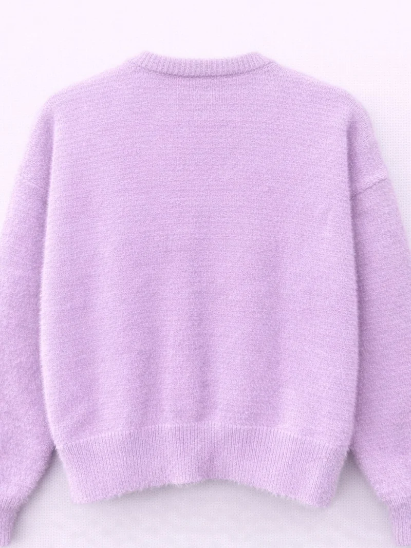 MixRay Lilac Purple Mixray Buttoned Oversize Textured Cardigan for Women | Best Price UAE