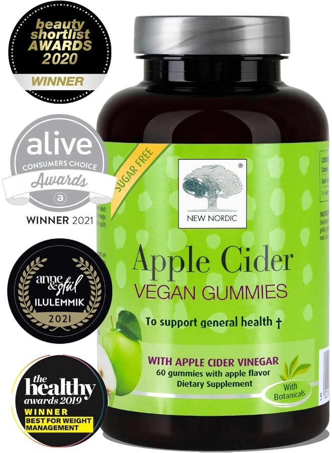 New Nordic Apple Cider Gummies | Vegan Chewable ACV Wellness Supplement | No Vinegar Taste | Contains Mother Strain | 60 Count (Pack of 1) - Image 2