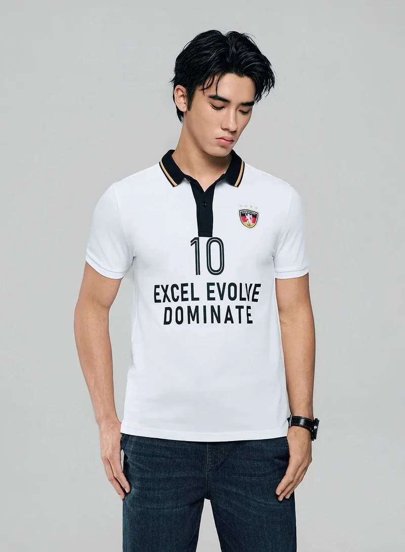GIORDANO Men Slim Cotton Lycra World Cup Polo