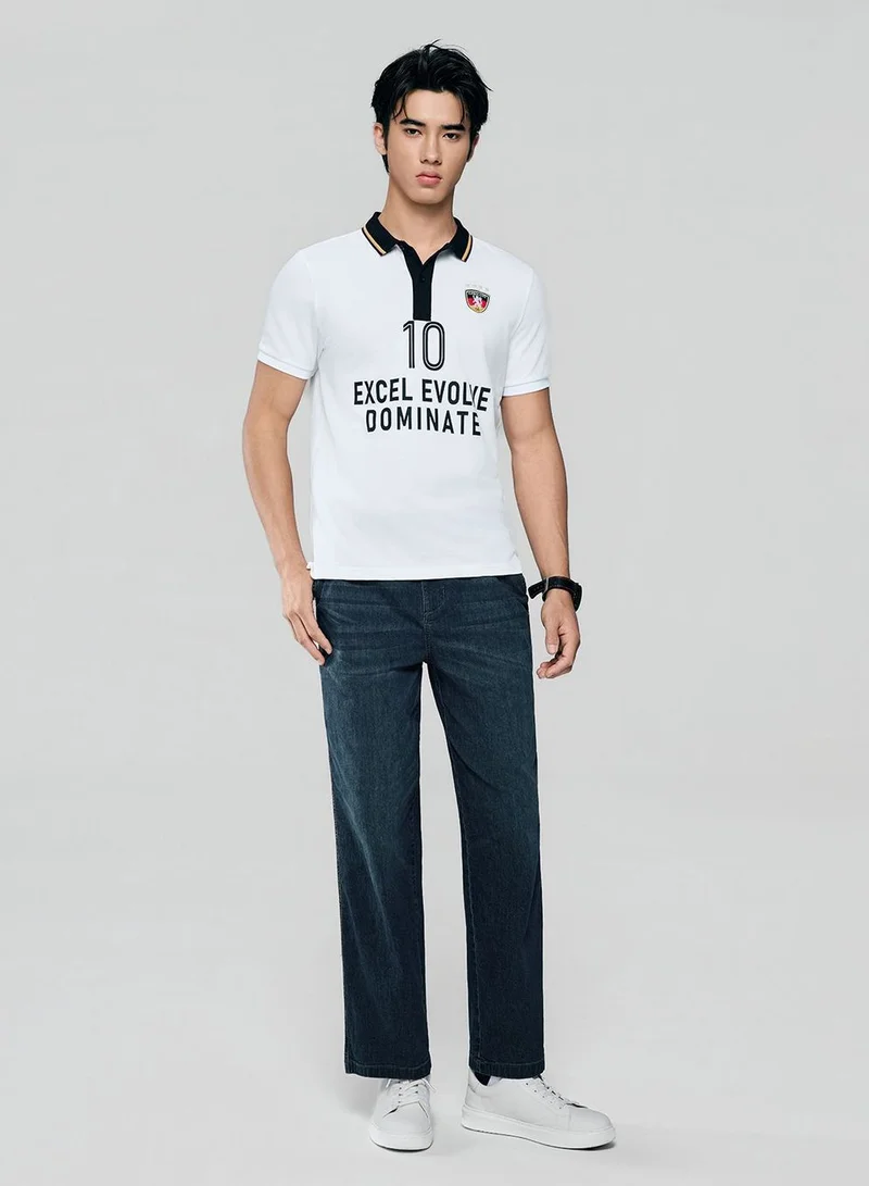 GIORDANO Men Slim Cotton Lycra World Cup Polo