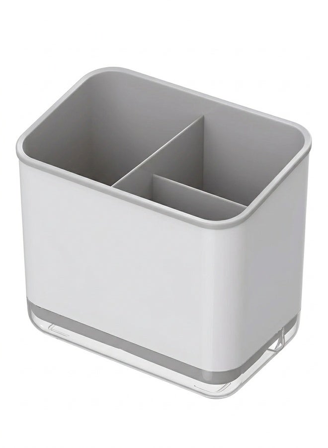 Beauenty Kitchen Storage Rack,chopsticks Tube Double Layer Cutlery Drainer Basket,multifunctional Tableware Bucket Utensils Holder Chopsticks Forks/knives/spoons Sink Organizer Box(Grey) - Image 1