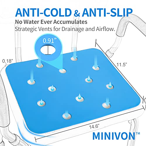 MINIVON Shower Bench Cushion Non Slip Waterproof Soft Foam Pad for Shower Chiar 15 x 12 Inches, Bathroom Cover Shower Seat Padded Bath Chair Seat Mat for Elderly Senior Handicap Disabled Sitting - Image 3