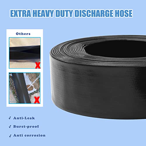 Eastrans 2'' x 100 FT Pool Backwash Hose with Hose Clamp,Extra Heavy Duty Discharge Hose,Drain and Filter Pump Hoses for Swimming Pool,Wall Thickness 1.35mm,Super wear-resistant,weather blast - Image 4
