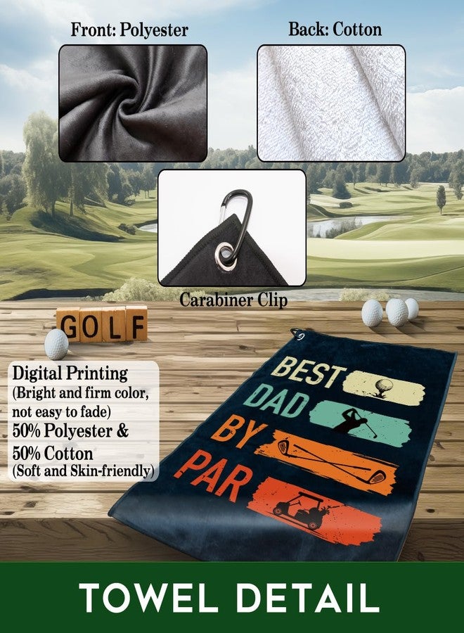 rofiowa Best Dad by Par Polyester and Cotton Blend Printed Golf Towel, Funny Golf Accessories for Men, Golf Gift for Golf Fan Dad Grandpa Father, Golf Lover Birthday Gift - Image 3