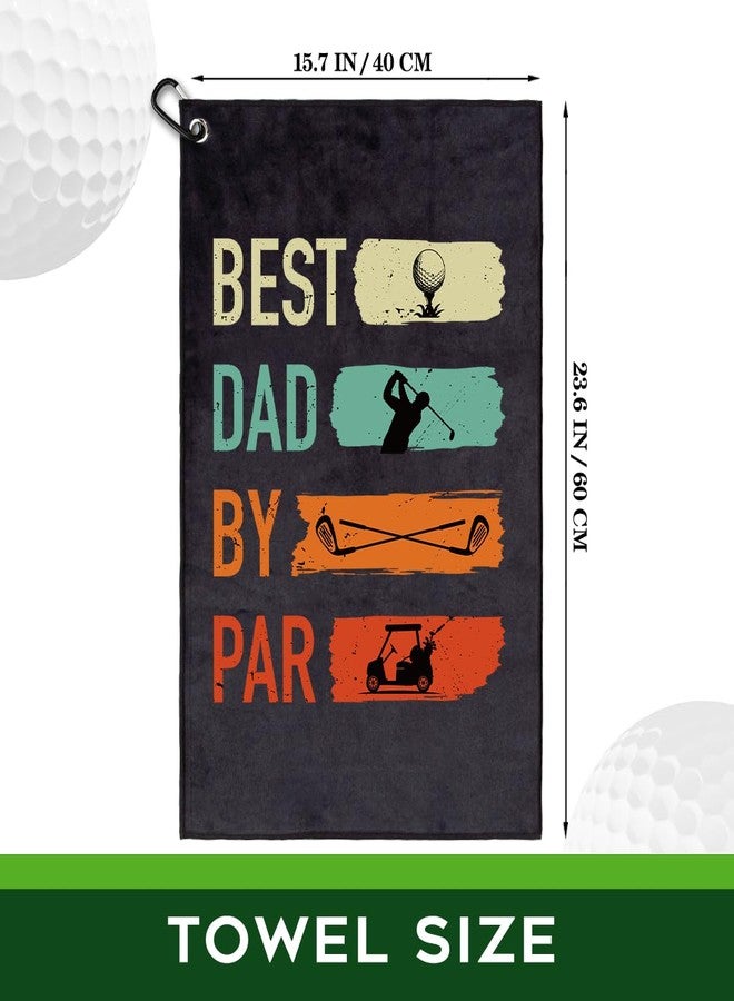 rofiowa Best Dad by Par Polyester and Cotton Blend Printed Golf Towel, Funny Golf Accessories for Men, Golf Gift for Golf Fan Dad Grandpa Father, Golf Lover Birthday Gift - Image 2