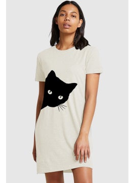Rock&Roll Snow Melange Curious Short Sleeve Combed Cotton T-Shirt Dress  - Image 1