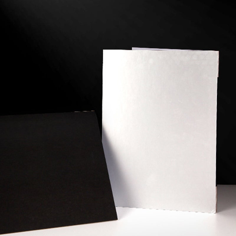 2pcs Photography Reflector Cardboard White Black Reflective Board - Image 4