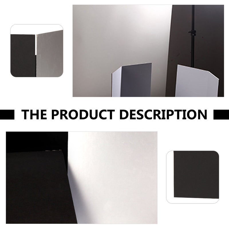 2pcs Photography Reflector Cardboard White Black Reflective Board - Image 5