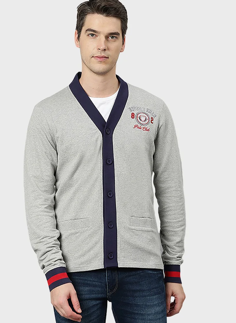 bhpoloclub Logo Button Cardigan
