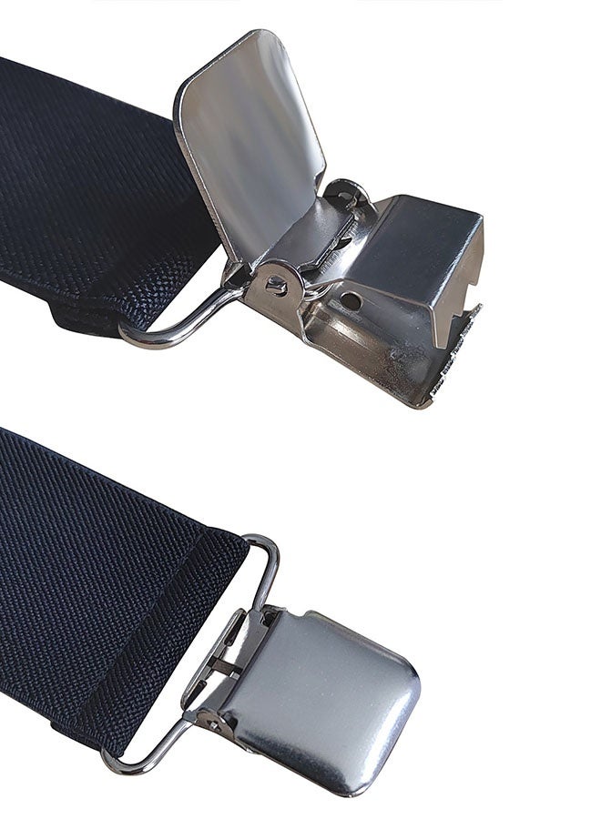 Mens Straps, Elastic Stretch Suit Pants Straps Pants Clips, X-Shape Braces, Suspenders Non-slip Straps, Clip-on Suspenders for Men - Black - Image 3
