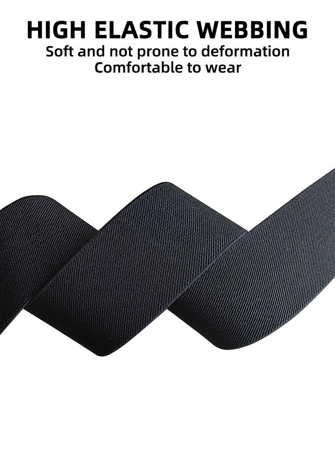 Mens Straps, Elastic Stretch Suit Pants Straps Pants Clips, X-Shape Braces, Suspenders Non-slip Straps, Clip-on Suspenders for Men - Black - Image 4