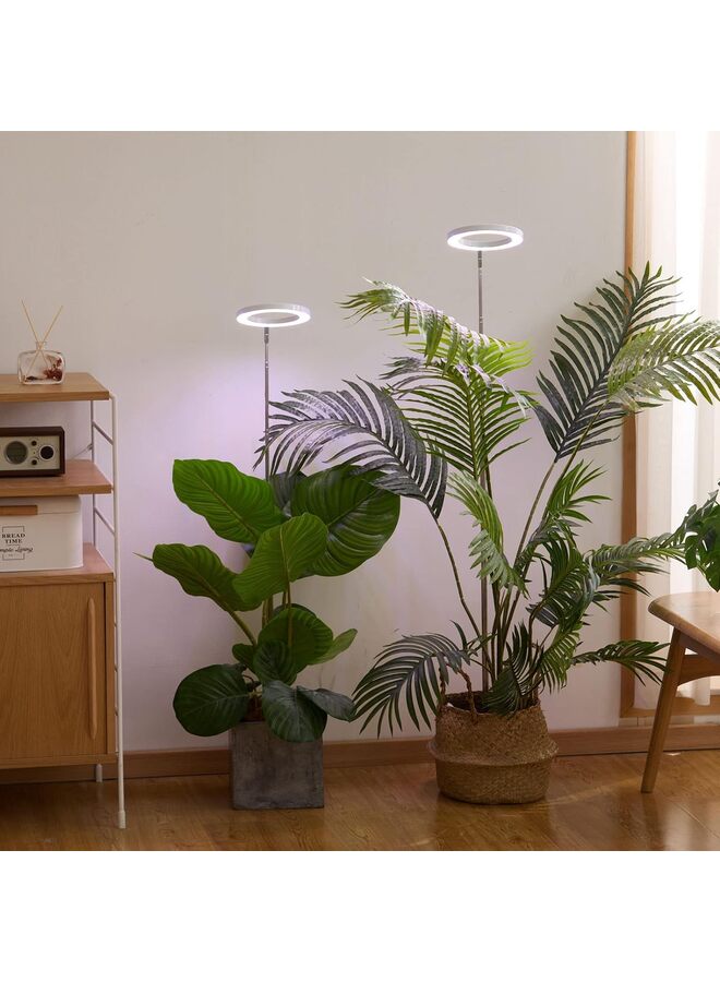 قطعتان من مصابيح النمو، مصباح LED كامل الطيف للنباتات الداخلية، مصباح نمو قابل لتعديل الارتفاع مع خاصية التشغيل التلقائي، 4 مستويات سطوع قابلة للتعتيم، مثالي للنباتات الصغيرة - Image 5