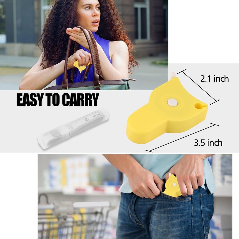 LYTOWN 2PCS Tape Measure Body Measuring Tape 60inch (150cm), Retractable Measuring Tape for Body Measurement & Weight Loss, Accurate Body Tape Measure for Fitness, Tailor, Sewing, Handcrafts, Clothes,Yellow - Image 3