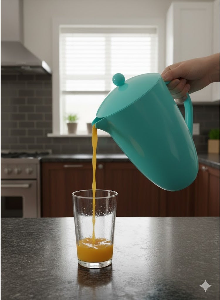 favilla Plastic serving jug with a sturdy handle – suitable for juices and water with a removable lid – practical kitchen design – Code 690, 2.6L capacity - Image 2