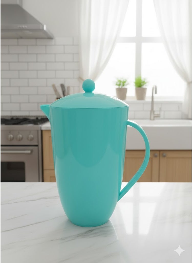 favilla Plastic serving jug with a sturdy handle – suitable for juices and water with a removable lid – practical kitchen design – Code 690, 2.6L capacity - Image 1