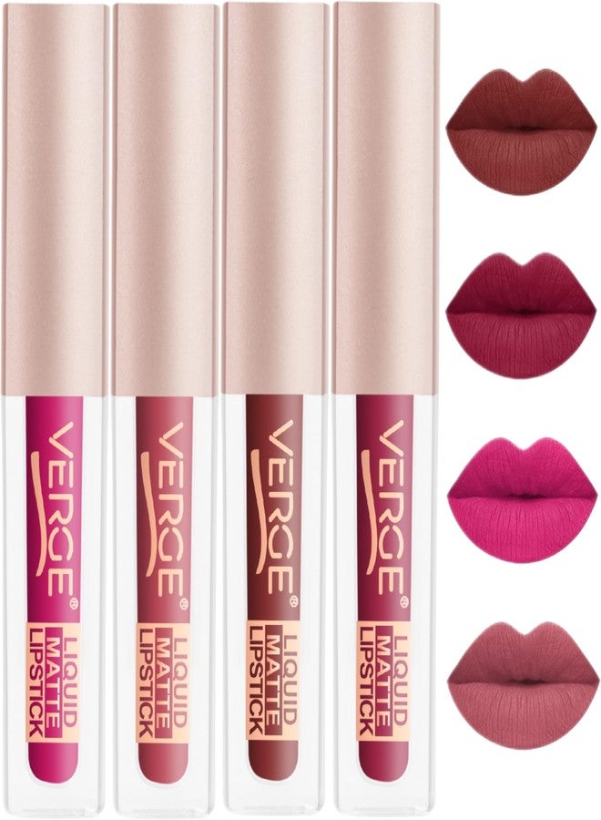 VERGE LIP SHOTS LONG WEAR NON TRANSFER WATERPROOF LIQUID LIPCOLOR WITH MATTE FINSH (PACK OF 4) Sassy - Image 2