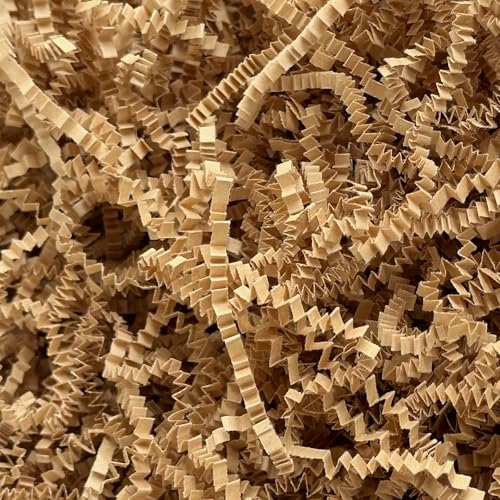 Corlcol 1LB Crinkle Cut Paper Shred Filler for Gift Box Bag and Basket On Holidays (Kraft Brown) - Image 1