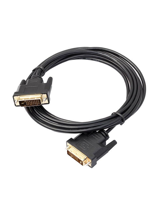 NIBEMINENT Universal 1.8M/3M/5M DVI D To DVI-D Gold Male 24+1 Pin Dual Link TV Cable Black