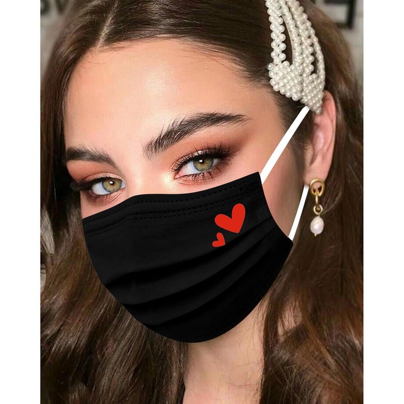 woobles 50PC Butterfly Disposable Face Masks for Women with Design Cute Butterfly Printed Face Masks Full Face Protection (J) J - Image 2