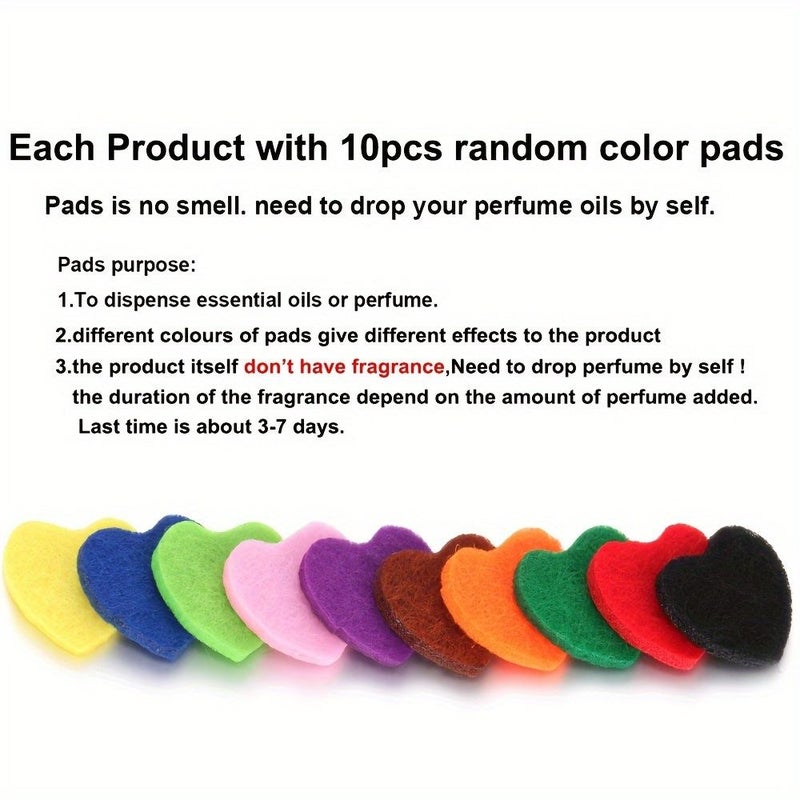 1pc Love Heart Refillable Car Air Freshener Perfume Diffuser Clip Auto Vent Interior Accessory Aromatherapy With Model 6 10pcs Heart Pads - Image 2