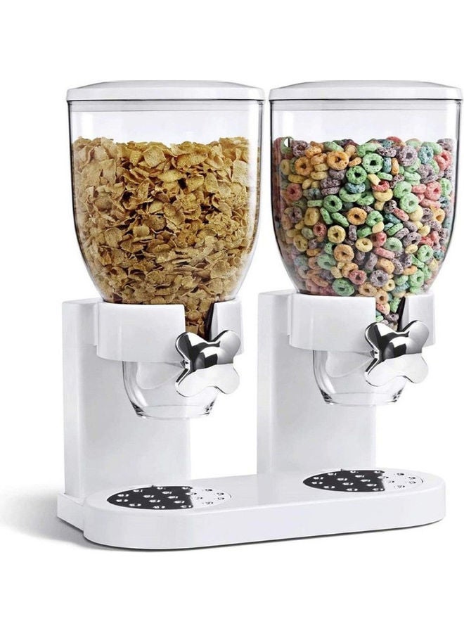 Cereal Dispenser Cereal Dispenser Kitchen Cereal Storage Jar Oatmeal Dried Fruit Snack Storage Jar Double Cereal Dispenser White 2 Liters Three Barrel White Cereal Dispenser 2l