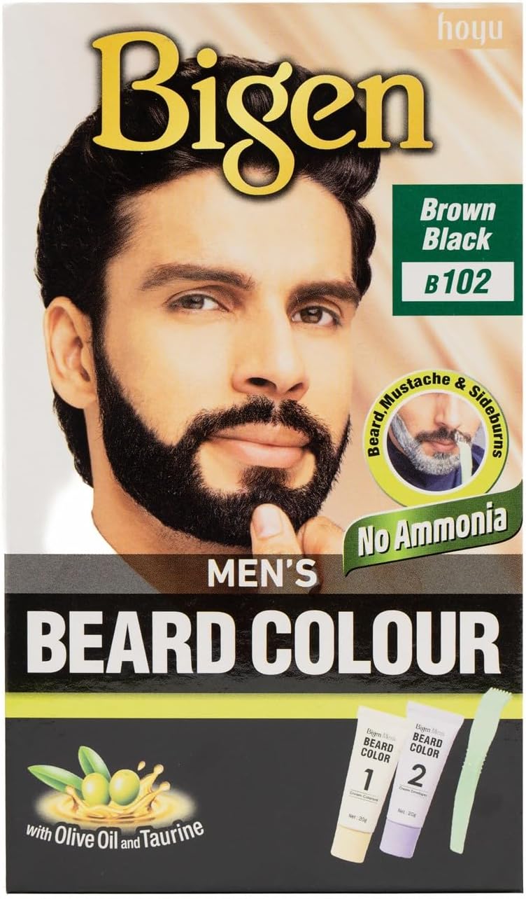 Bigen Men's No Ammonia Beard Color - Brown Black B102 - Image 1