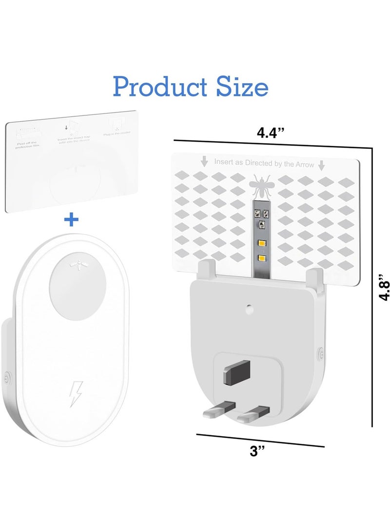 Adando Indoor Plug in Mosquito Killer: Indoor Mosquito Trap, Flying Insect Trap for Flies, Fruit Flies, Moths, Sticky Traps, UV Attractant Catche with Night Light (2+12) - Image 2